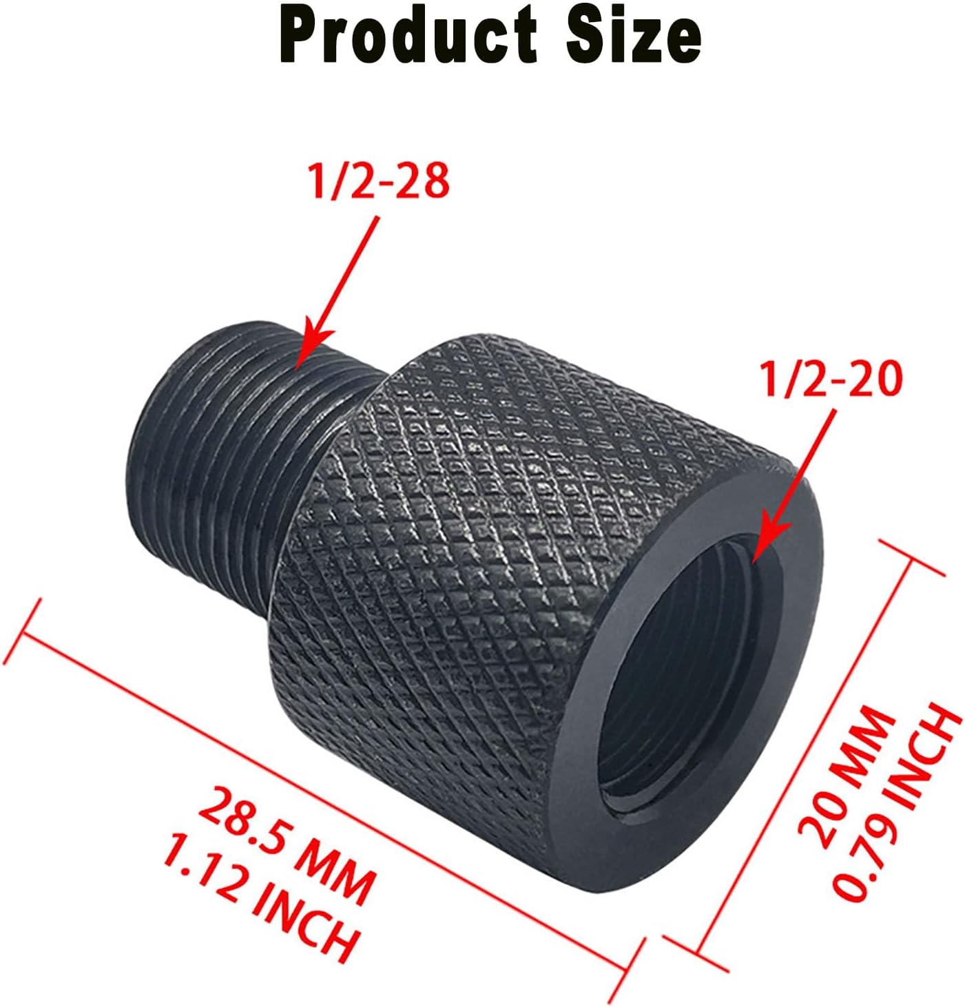 beanprecoy 1pc black aluminum alloy 1/2 20 unef to 1/2 28 unf thread adapter, male to female pipe fitting adapter for plumbing & mechanical parts beanprecoy 1pc black aluminum alloy 1/2 20 unef to 1/2 28 unf thread adapter, male to female pipe fitting adapter for plumbing & mechanical parts