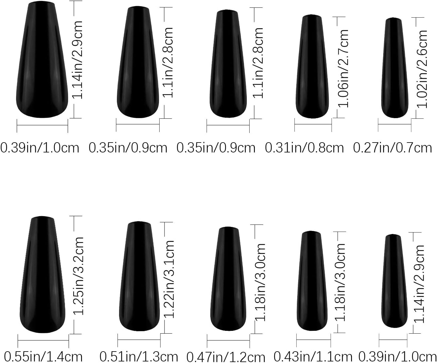 savita 100pcs extra long press on nails acrylic artificial fake nails coffin long ballerina full cover false nails for nail art, nail salon supplies (10 sizes) (black) savita 100pcs extra long press on nails acrylic artificial fake nails coffin long ballerina full cover false nails for nail art, nail salon supplies (10 sizes) (black)