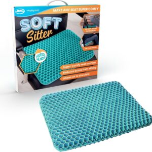 jml soft sitter honeycomb cushion gel seat cushion for support and flexibility, home, office, gaming and car seat pads lightweight, durable, breathable for all day comfort and posture, aqua green