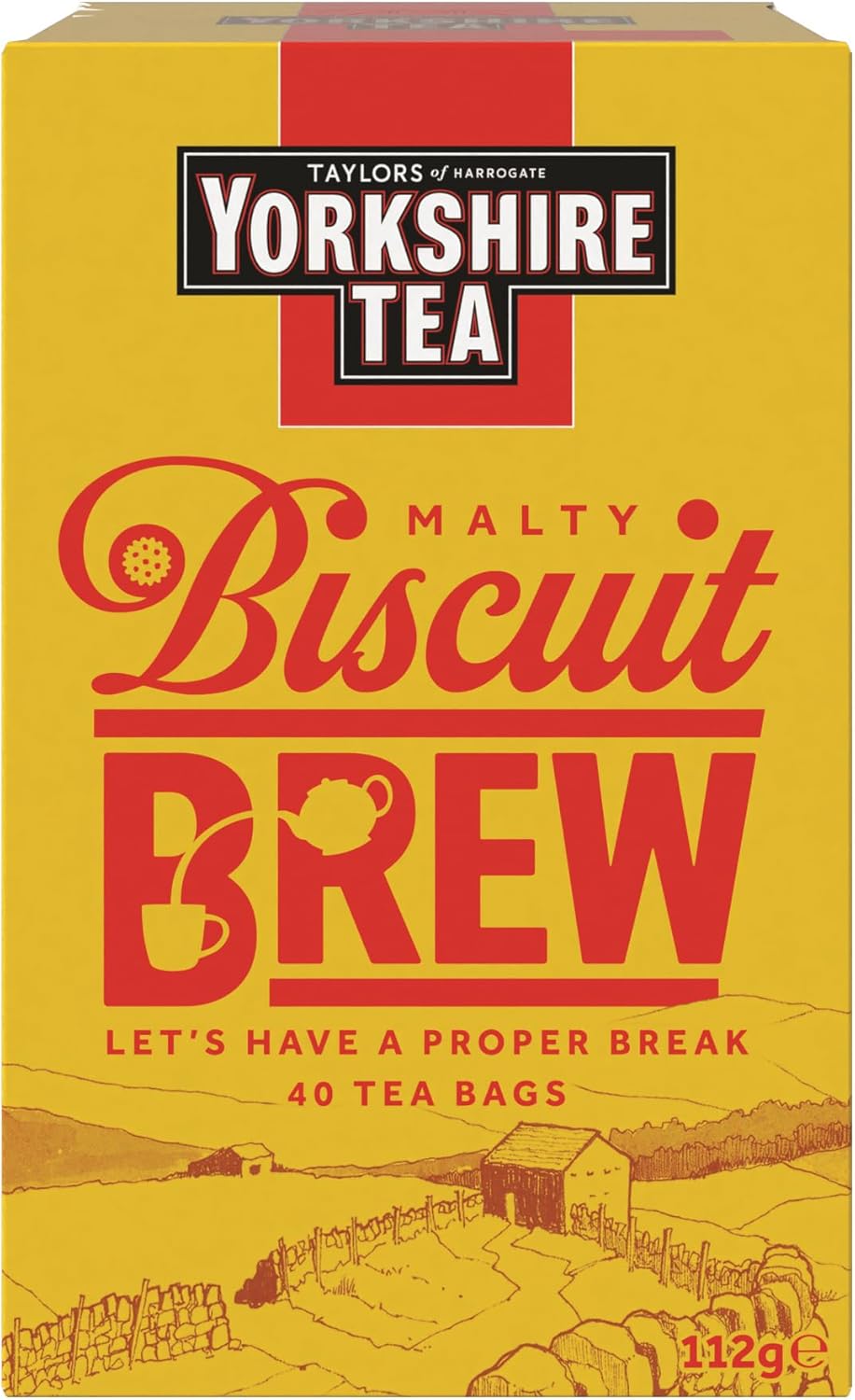 yorkshire tea biscuit brew flavoured tea bags, 4 boxes of 40 tea bags (total 160 bags) yorkshire tea biscuit brew flavoured tea bags, 4 boxes of 40 tea bags (total 160 bags)