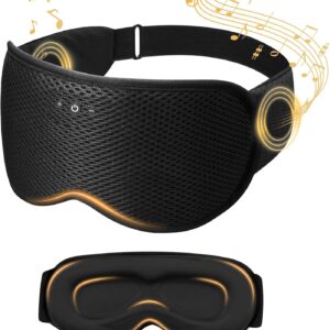 xkimos sleep mask headphones, 3d sleep headphones with 5.4 bluetooth headphones, breathable light blocking sleeping mask,with ultra thin stereo speakers,cool gadgets mens gifts