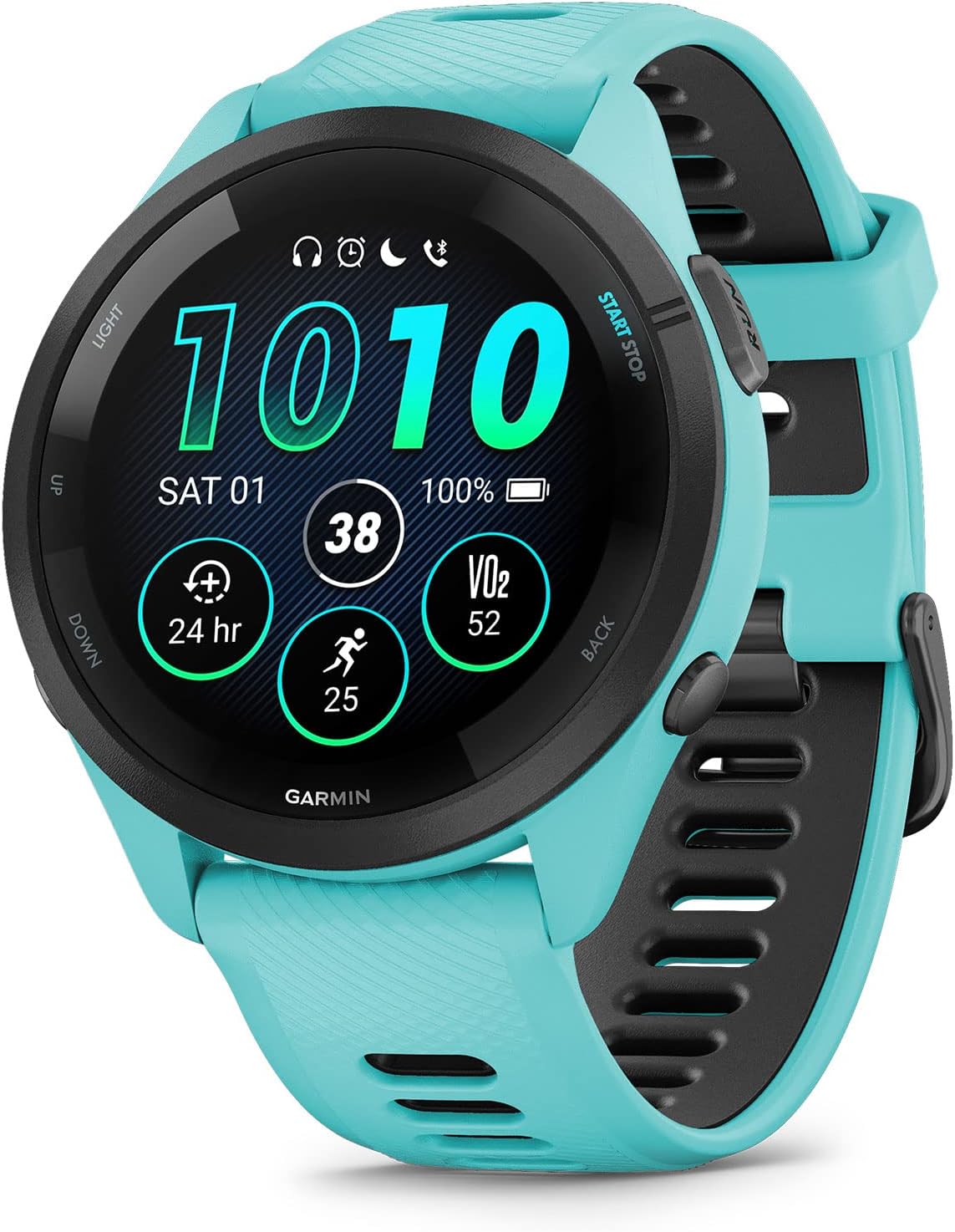 garmin forerunner 265 black bezel with aqua/black band garmin forerunner 265 black bezel with aqua/black band