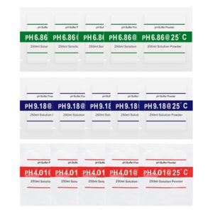 ph meter buffer solution powder, 15 pack, ph 6.86/4.01/9.18, ph buffer powder for precise and easy ph tester calibration for precise and easy ph calibration