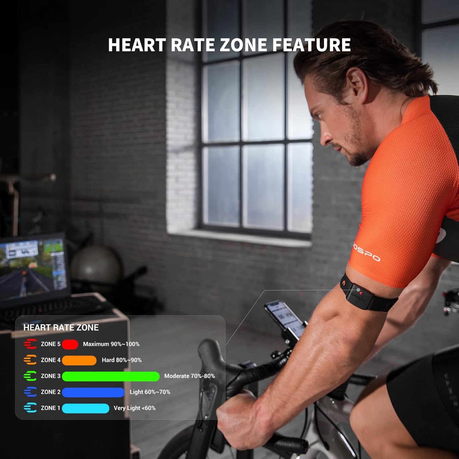 coospo heart rate monitor armband hw807, bluetooth 5.0 ant+ hrm with hr zone led indicator, tracking heartbeat hrv for fitness training, work with peloton/polar/wahoo/strava/zwift/ddp yoga coospo heart rate monitor armband hw807, bluetooth 5.0 ant+ hrm with hr zone led indicator, tracking heartbeat hrv for fitness training, work with peloton/polar/wahoo/strava/zwift/ddp yoga