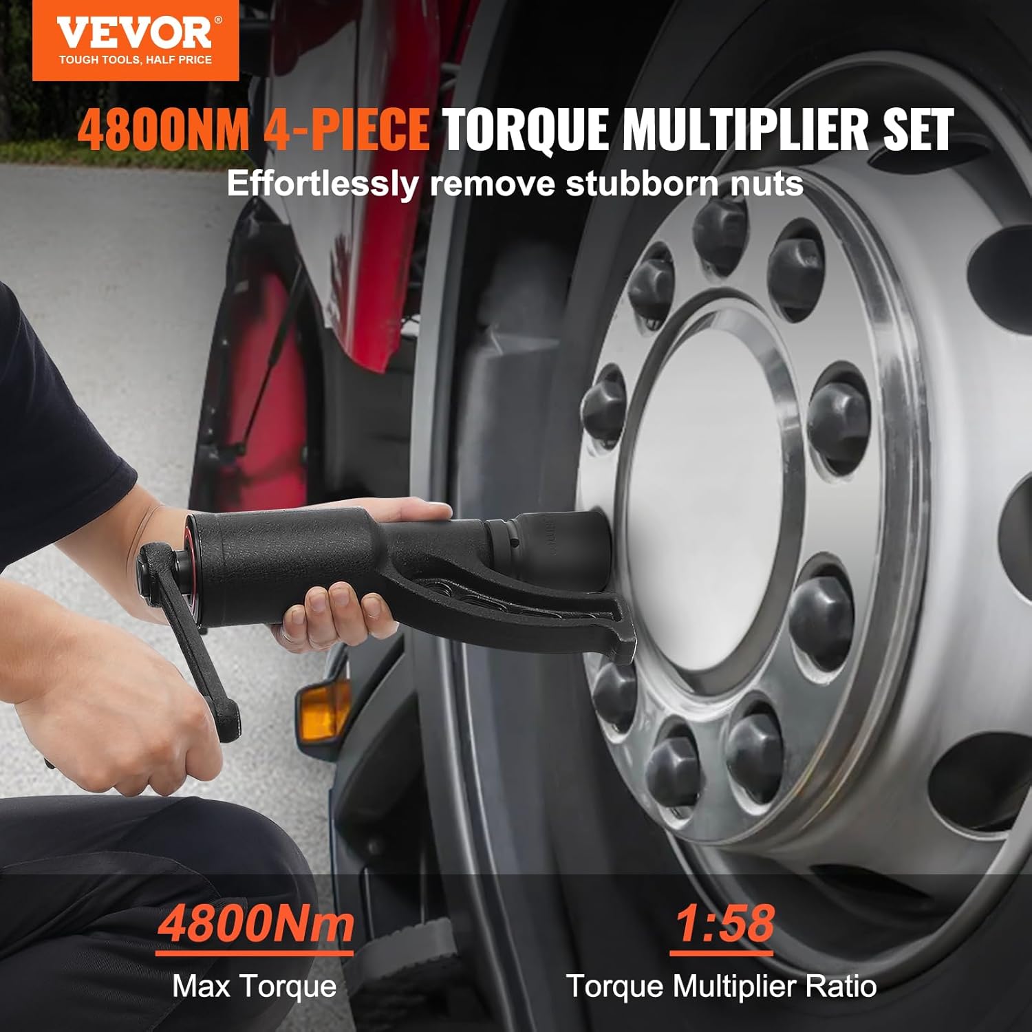 vevor torque multiplier wrench set, 1 inch drive lug nut wrench, 1:58 4800n.m lug nut remover with 4 sockets and storage case for truck trailer rv vevor torque multiplier wrench set, 1 inch drive lug nut wrench, 1:58 4800n.m lug nut remover with 4 sockets and storage case for truck trailer rv
