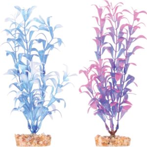 kazoo 19605 medium leaf metallic plastic plant, purple/pink/blue/white small