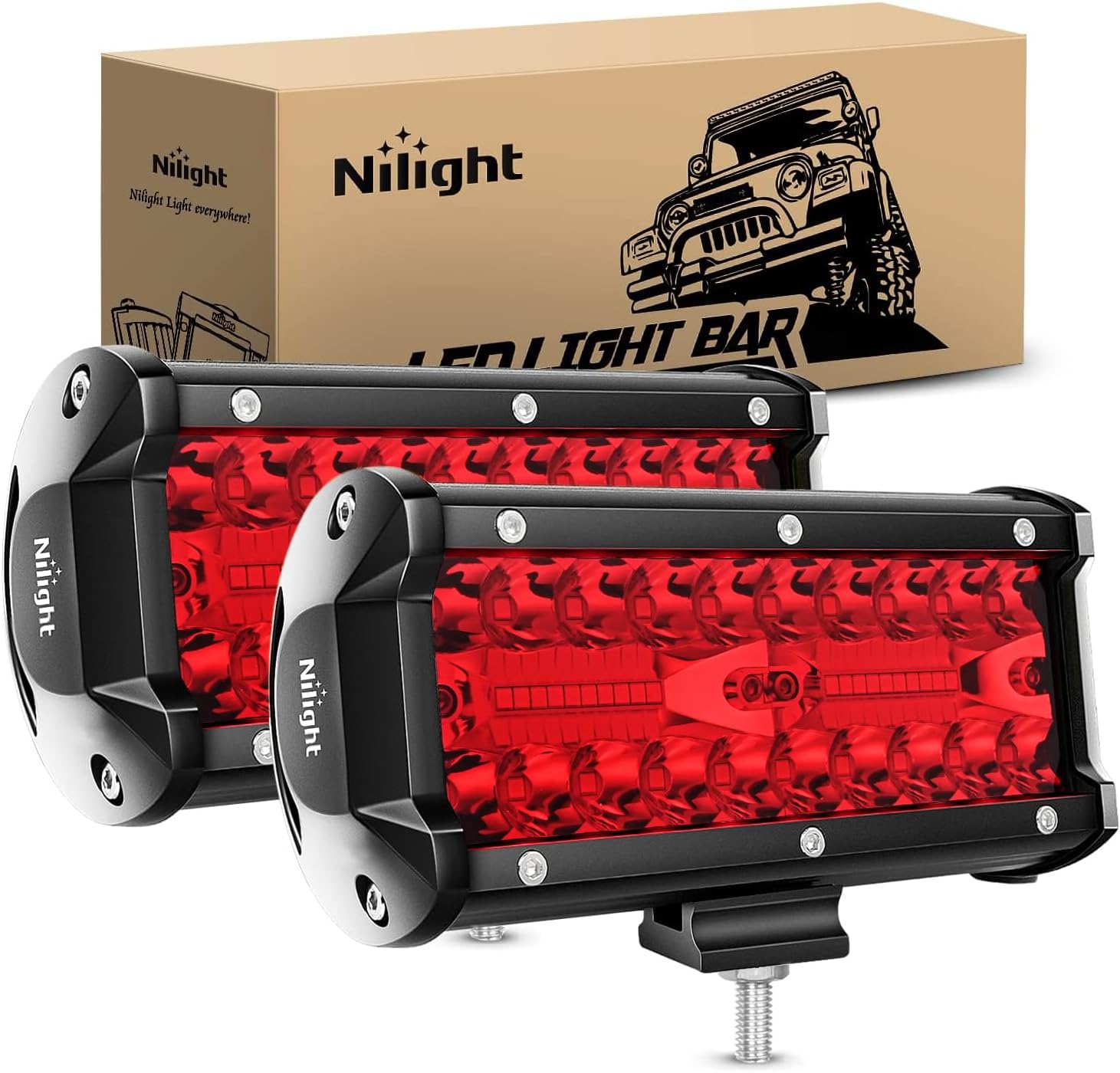 nilight 6.5 inch led light pod red triple row 2pcs 120w flood spot combo driving fog lights fishing hunting emergency safety signal deck trailer lights for utv pick up van boat tractor nilight 6.5 inch led light pod red triple row 2pcs 120w flood spot combo driving fog lights fishing hunting emergency safety signal deck trailer lights for utv pick up van boat tractor