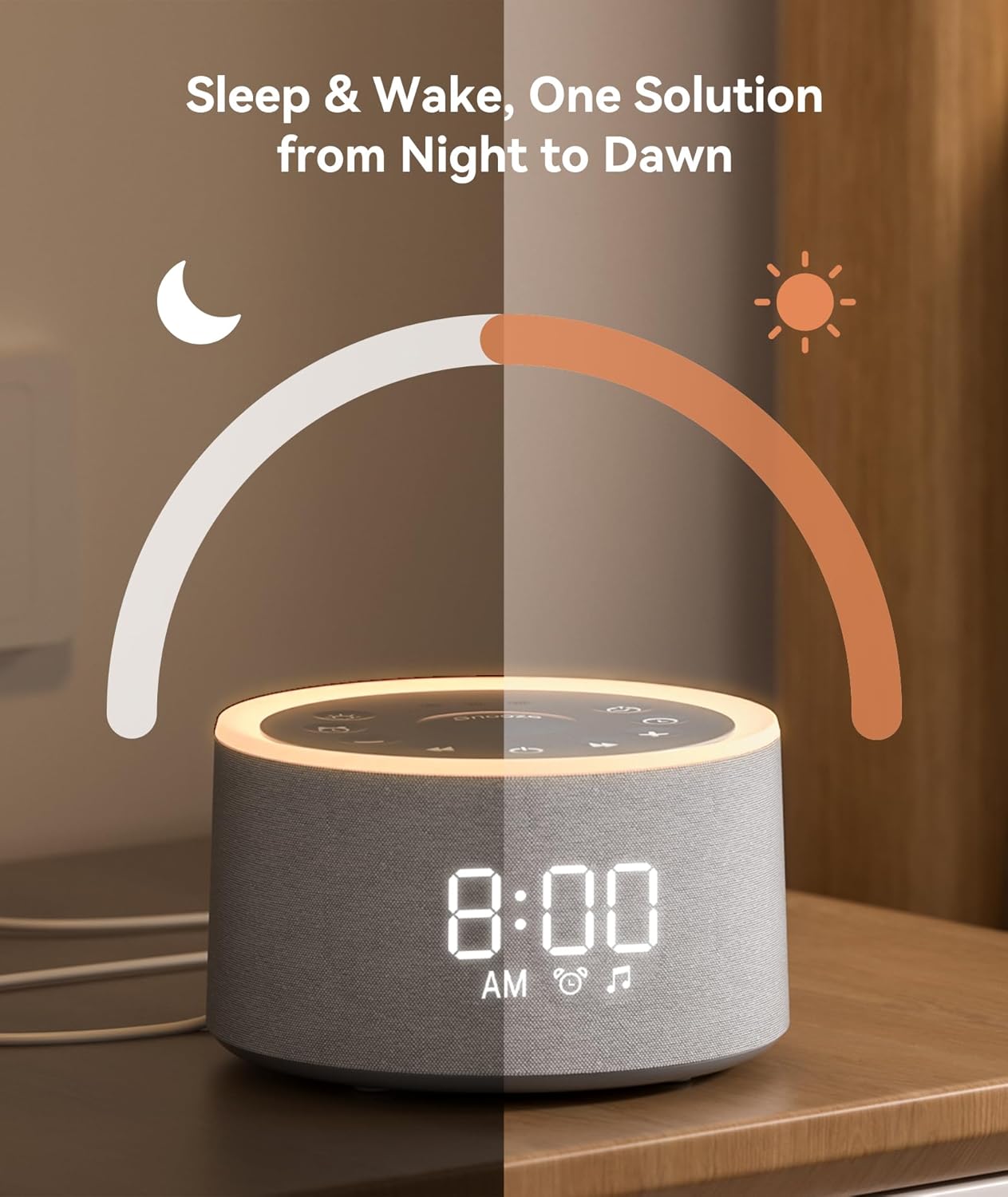 dreamegg sound machine alarm clock d1+ white noise machine with night light, 29 soothing sound, 6 wake up sound, 0 100% dimmable, 30 level volume, soonze, timer, alarm clock for baby, adult, bedroom dreamegg sound machine alarm clock d1+ white noise machine with night light, 29 soothing sound, 6 wake up sound, 0 100% dimmable, 30 level volume, soonze, timer, alarm clock for baby, adult, bedroom
