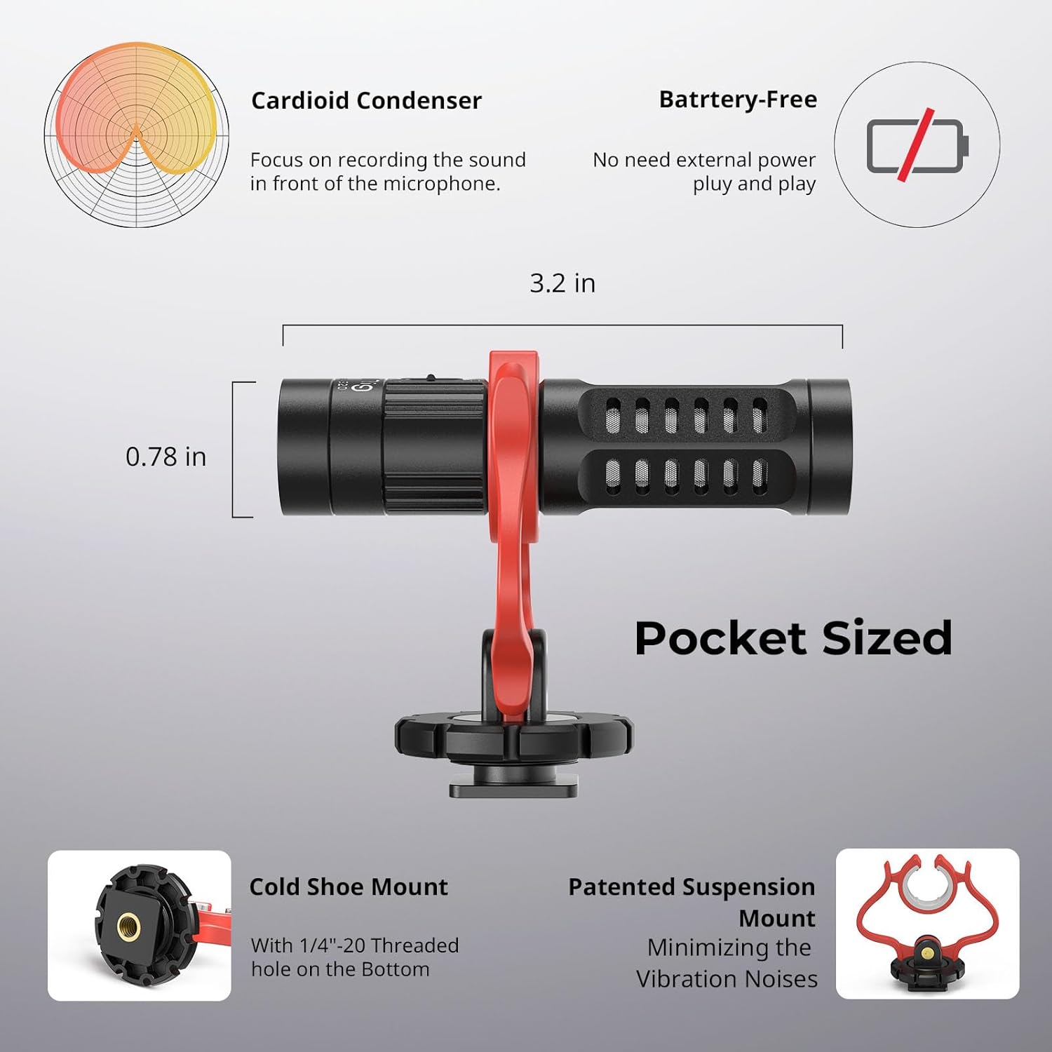 smallrig shotgun microphone with shock mount, compact on camera microphone dual mic with windscreens, for dslr cameras and camcorders, for iphone, for android smartphones 3468 smallrig shotgun microphone with shock mount, compact on camera microphone dual mic with windscreens, for dslr cameras and camcorders, for iphone, for android smartphones 3468