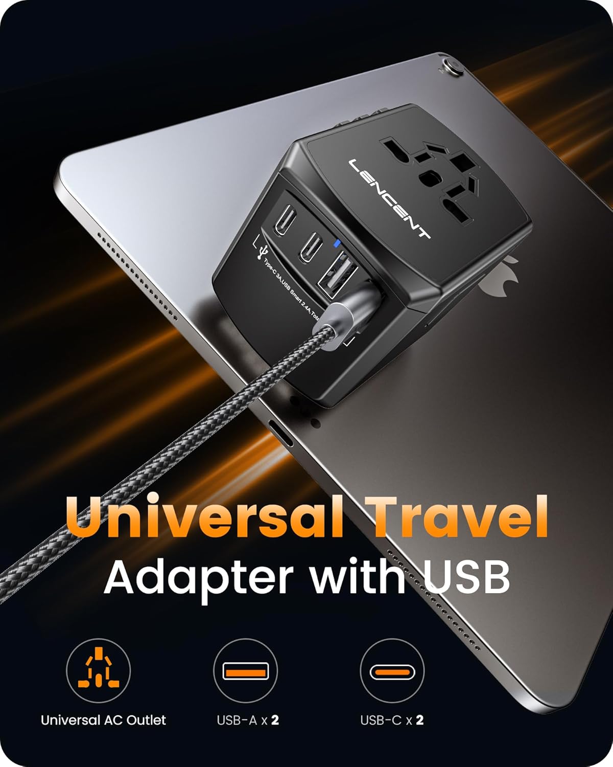 lencent universal travel adapter, international charger with 2 usb ports and type c pd fast charging adaptor for iphone, tablet, gopro. for over 200 countries type a/c/g/i (usa, japan, uk, eu, aus) lencent universal travel adapter, international charger with 2 usb ports and type c pd fast charging adaptor for iphone, tablet, gopro. for over 200 countries type a/c/g/i (usa, japan, uk, eu, aus)