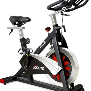 joroto x2 stationary exercise bike | x2pro bluetooth magnetic belt drive indoor cycling bike, 300/330 pounds loads + 44 days free kinomap membership