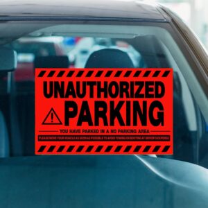 joyfulmap 100pcs super no parking stickers hard to remove, final notice tow warnings, 8x5 in, red