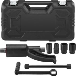 vevor torque multiplier wrench set, 1 inch drive lug nut wrench, 1:58 4800n.m lug nut remover with 4 sockets and storage case for truck trailer rv