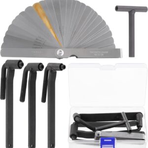 glarks 5pcs motorcycle engine valve screw adjustment tool kit, 3pcs 8mm 9mm 10mm engine valve screw spanner engine valve screw wrench and straight feeler gauge for motor engine valve screw