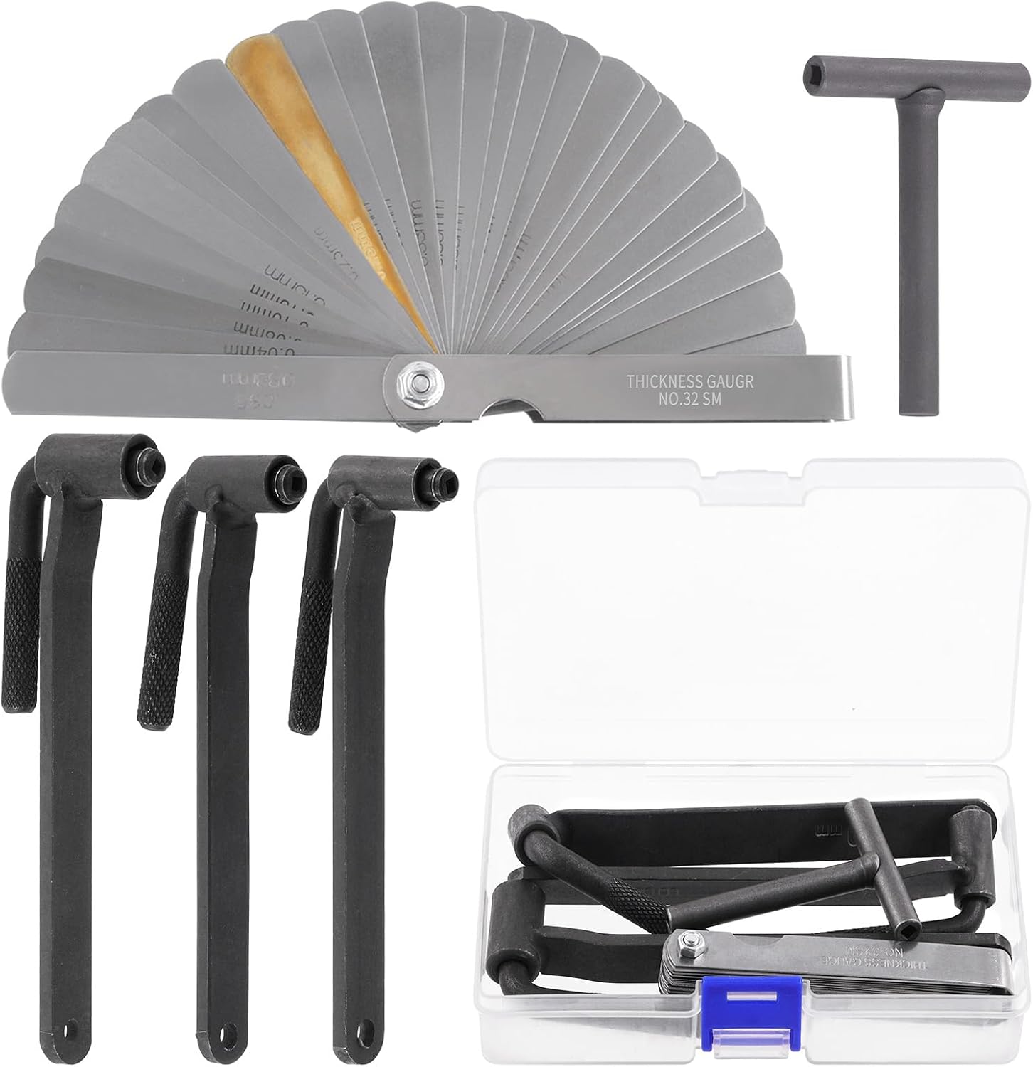 glarks 5pcs motorcycle engine valve screw adjustment tool kit, 3pcs 8mm 9mm 10mm engine valve screw spanner engine valve screw wrench and straight feeler gauge for motor engine valve screw glarks 5pcs motorcycle engine valve screw adjustment tool kit, 3pcs 8mm 9mm 10mm engine valve screw spanner engine valve screw wrench and straight feeler gauge for motor engine valve screw