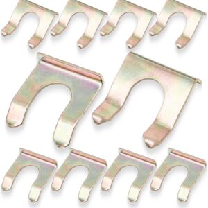 meajoo 10pcs brake line clips, u shape metal brake line clips brake line retainer brake hose bracket replacement hose retaining clip brake hose lock for cars trucks motorcycles