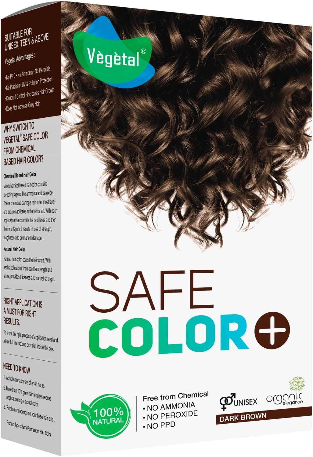 vegetal safe hair color dark brown 50gm certified organic chemical and allergy free bio natural hair color with no ammonia formula for men & women vegetal safe hair color dark brown 50gm certified organic chemical and allergy free bio natural hair color with no ammonia formula for men & women