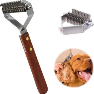 14 blade coat king rake pet undercoat rake,professional pet dematting comb grooming stripping tool for dogs and cats (6.2cm)
