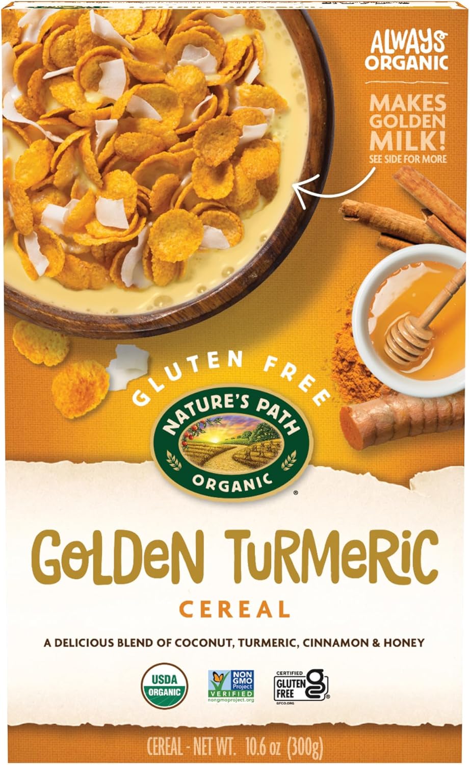 nature`s path organic golden turmeric cereal 300 g nature`s path organic golden turmeric cereal 300 g