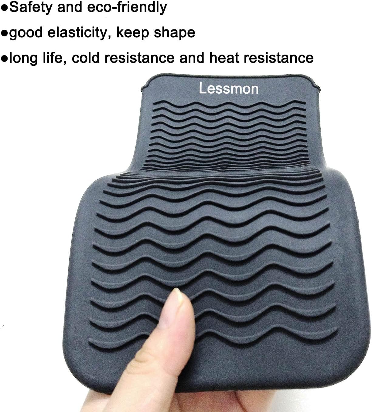 heat resistant silicone mat pouch, lessmon hair styling tools for curling irons, hair straightener, flat irons, length 28.5cm & width 14cm, black heat resistant silicone mat pouch, lessmon hair styling tools for curling irons, hair straightener, flat irons, length 28.5cm & width 14cm, black