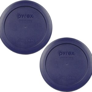pyrex 7200 pc 2 cup dark blue round storage lids 2 pack