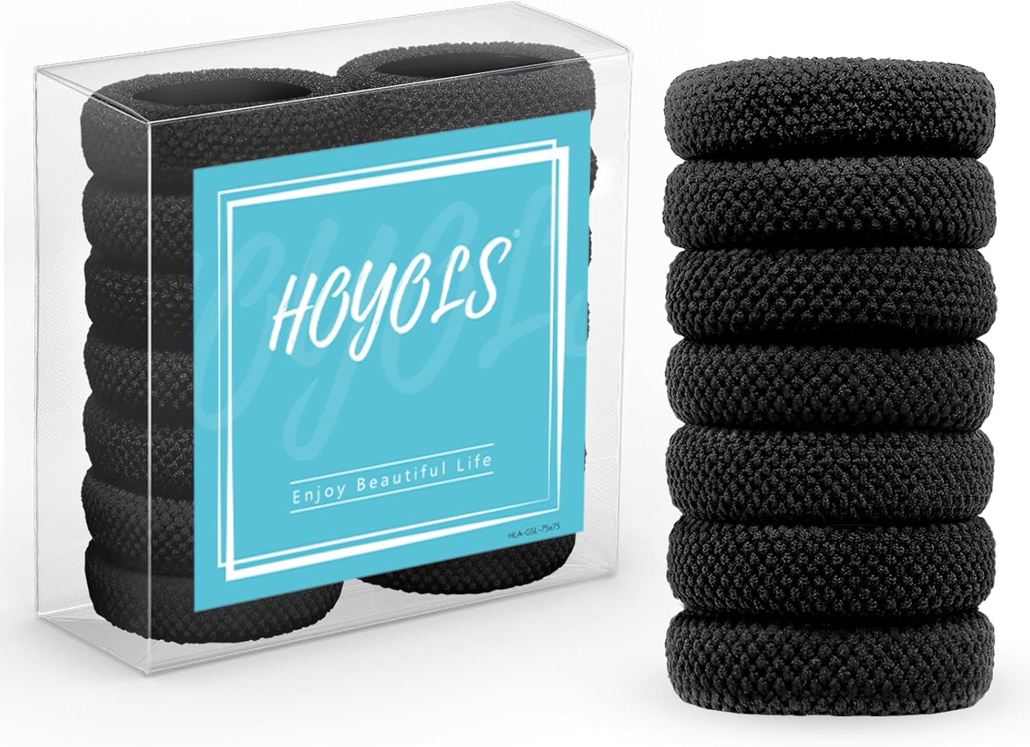 hoyols black seamless hair ties for thick hair, no damage ponytail holders elastics scrunchies for women girls (black) hoyols black seamless hair ties for thick hair, no damage ponytail holders elastics scrunchies for women girls (black)