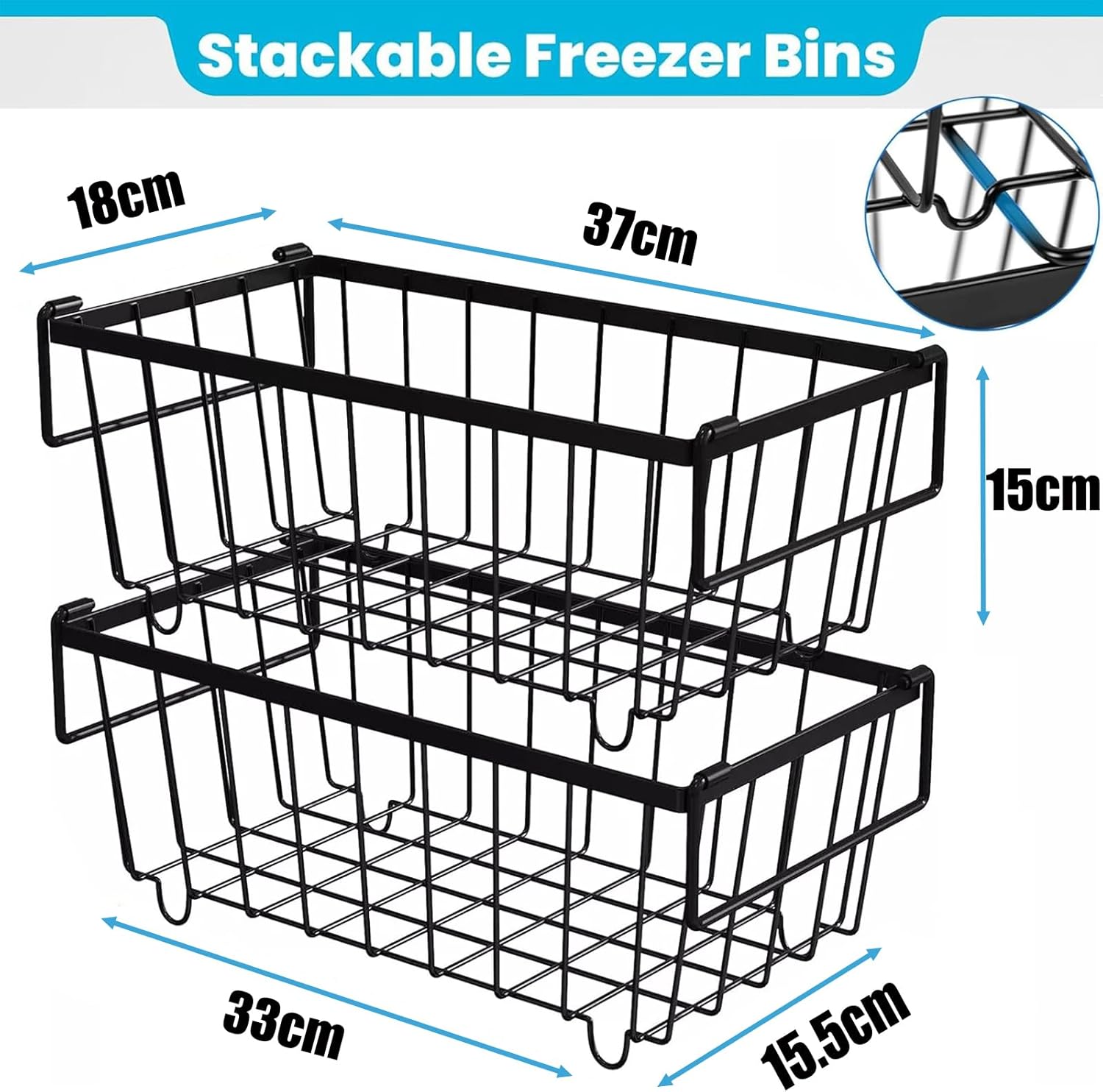 chest freezer organizer,4 pack freezer baskets for chest freezer,stackable metal deep freezer basket,for upright freezers sort frozen meats & food with better space utilization chest freezer organizer,4 pack freezer baskets for chest freezer,stackable metal deep freezer basket,for upright freezers sort frozen meats & food with better space utilization