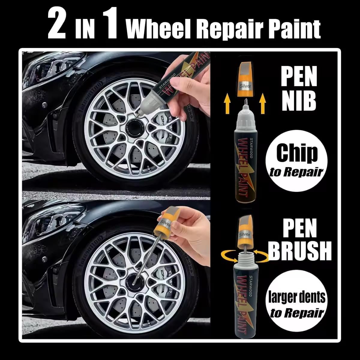 str silver rim touch up paint, wheel repair paint quick and easy, for cars wheel, car repair, universal color for rims str silver rim touch up paint, wheel repair paint quick and easy, for cars wheel, car repair, universal color for rims