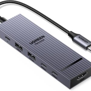 ugreen usb c hub 10gbps, revodok pro 6 in 1 multiport adapter with 4k@60hz hdmi, type a& c 3.2 data ports, 100w pd for pc tablet phone compatible with macbook air, ipad, iphone 17/16/15 pro and more