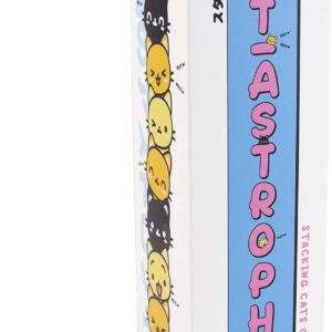 gift republic catastrophe cat stacking game, tower building dexterity game, 15 stackable plastic cats, fun family game, suitable for ages 6+, compact box for indoor play