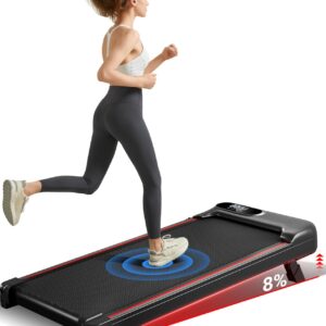 cursor fitness 8% incline compact walking pad treadmill,2.75hp quiet brushless max load 136kg walking pad, 3 in 1 under desk triple shock absorbing system for home and office