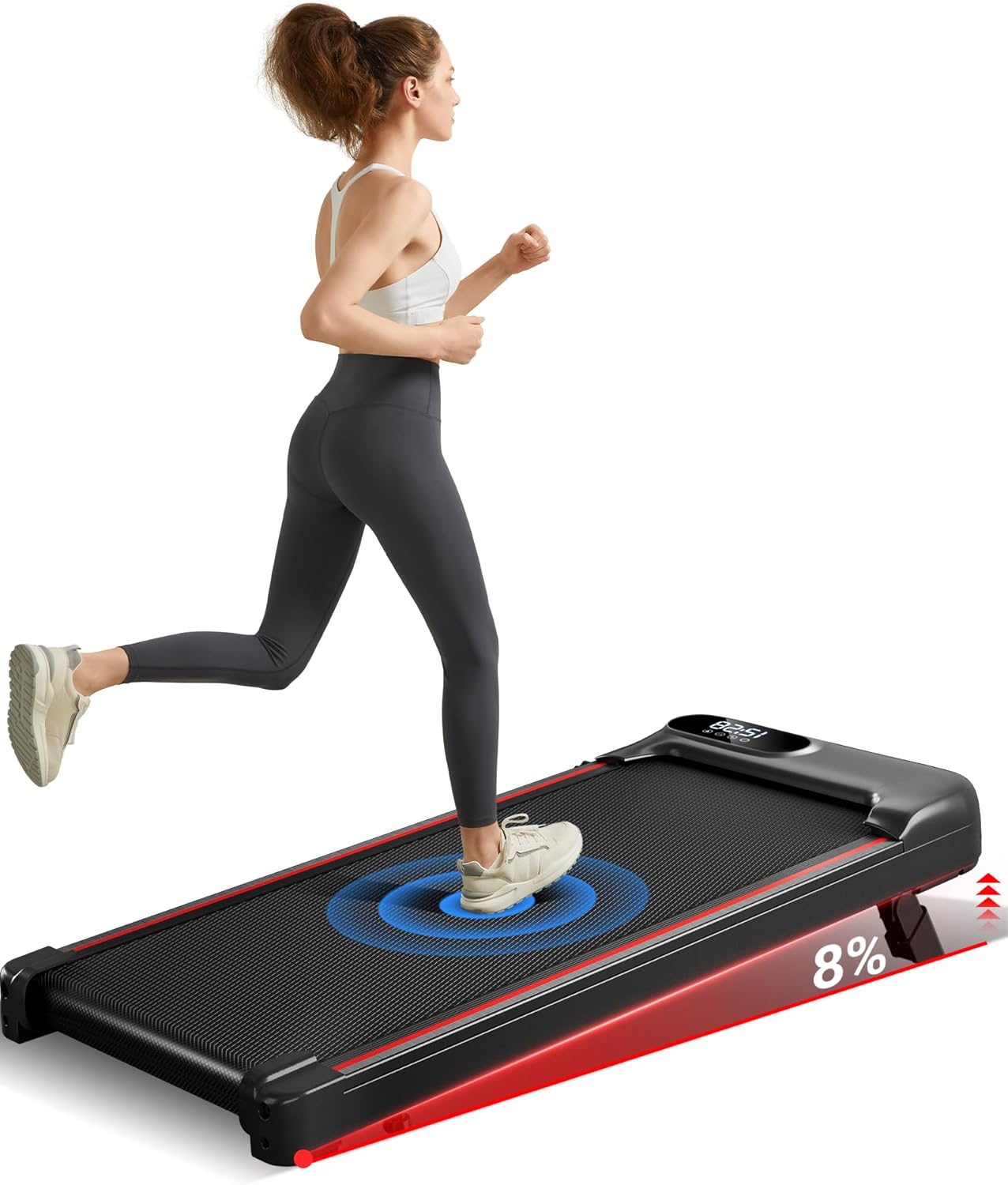 cursor fitness 8% incline compact walking pad treadmill,2.75hp quiet brushless max load 136kg walking pad, 3 in 1 under desk triple shock absorbing system for home and office cursor fitness 8% incline compact walking pad treadmill,2.75hp quiet brushless max load 136kg walking pad, 3 in 1 under desk triple shock absorbing system for home and office