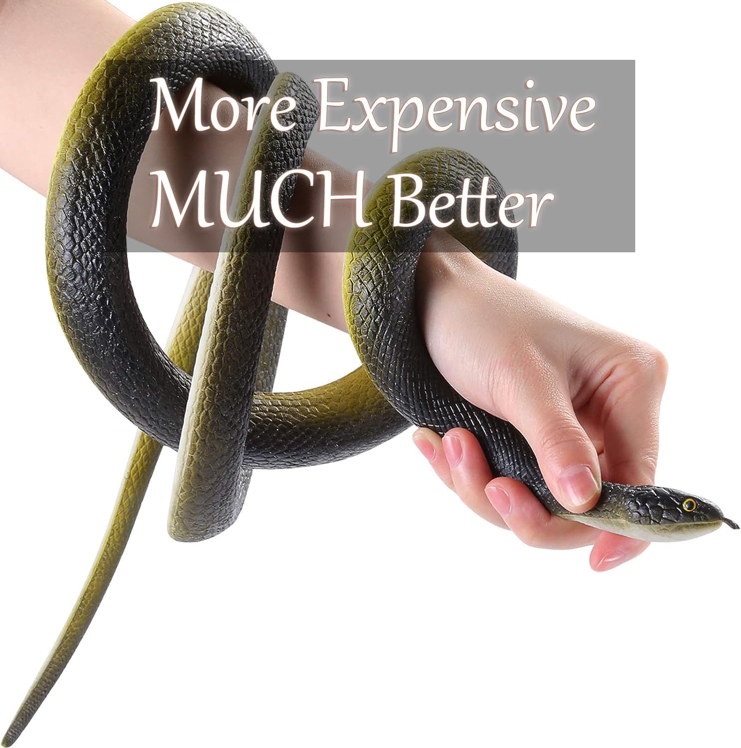 53” large rubber snake super realistic, fake snake looks so real, snake toy thick, great for pranks, halloween party decoration, garden props deter squirrels, bunnies, birds wirrabilla 53” large rubber snake super realistic, fake snake looks so real, snake toy thick, great for pranks, halloween party decoration, garden props deter squirrels, bunnies, birds wirrabilla