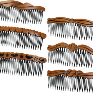 french hair side comb, 6 pcs different vintage elegant hair comb clip for women girls, wedding style, fine hair accessories