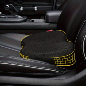 wedge car seat cushion: memory foam truck seat cushion for car seat driver sciatica and back pain relief enhancing driving comfort black