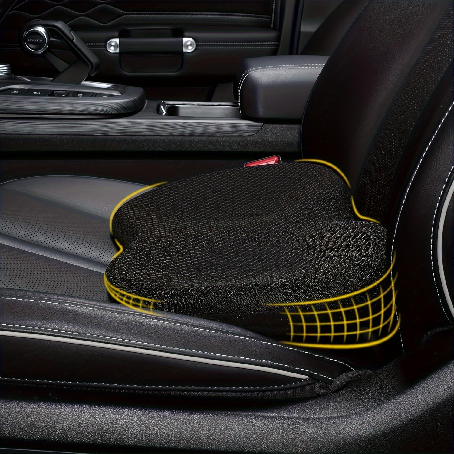 wedge car seat cushion: memory foam truck seat cushion for car seat driver sciatica and back pain relief enhancing driving comfort black wedge car seat cushion: memory foam truck seat cushion for car seat driver sciatica and back pain relief enhancing driving comfort black