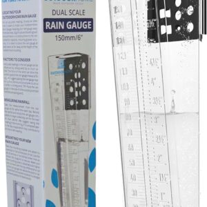 outdoor home rain gauge – 6 inch heavy duty polycarbonate rain measure, aussie made fence or post mount | accurate garden tool | manual weather gauge for yard, farm, outdoor use