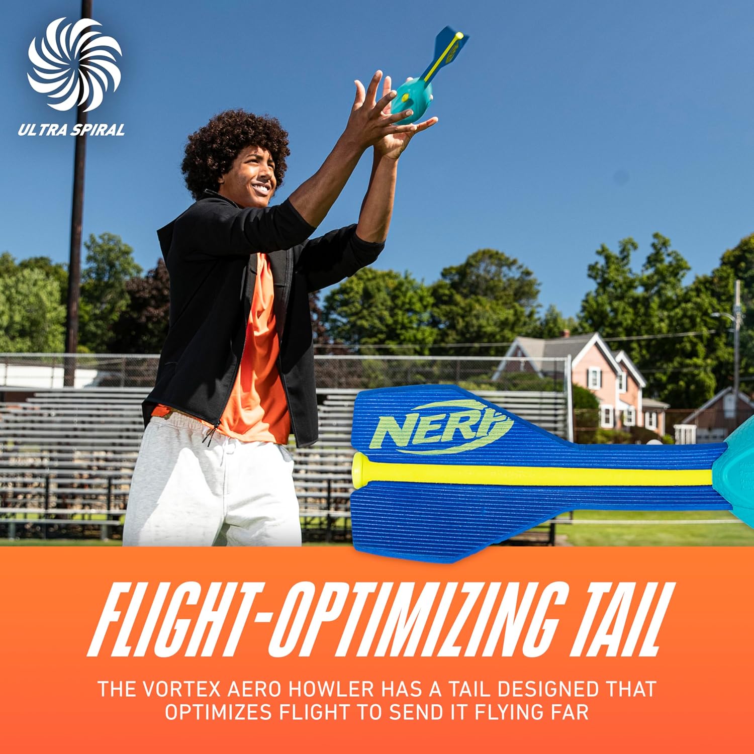 nerf vortex aero howler foam ball – classic long distance football flight optimizing tail hand grip – indoor and outdoor fun nerf vortex aero howler foam ball – classic long distance football flight optimizing tail hand grip – indoor and outdoor fun