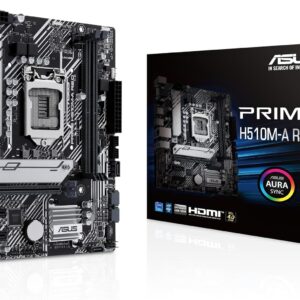 asus prime h510m a r2.0 motherboard socket intel lga1200 (intel h470 chipset, matx, ddr4, usb 3.2 gen 1, m.2, 1gb ethernet, aura sync)
