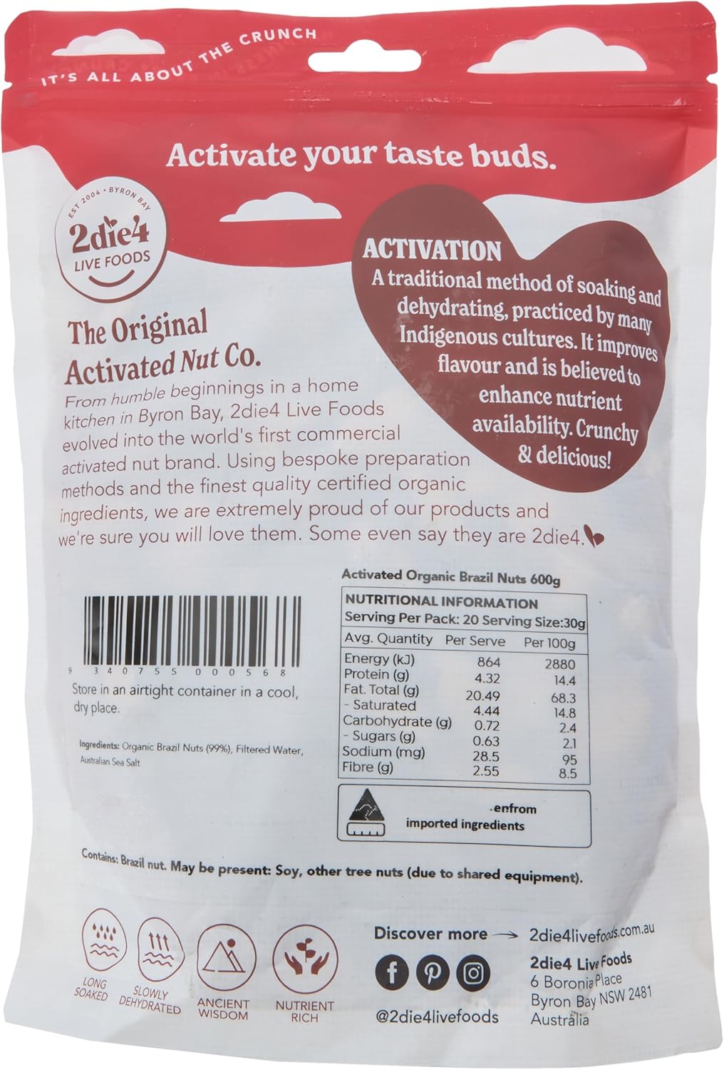 2die4 live foods activated organic brazil nuts 600g 2die4 live foods activated organic brazil nuts 600g