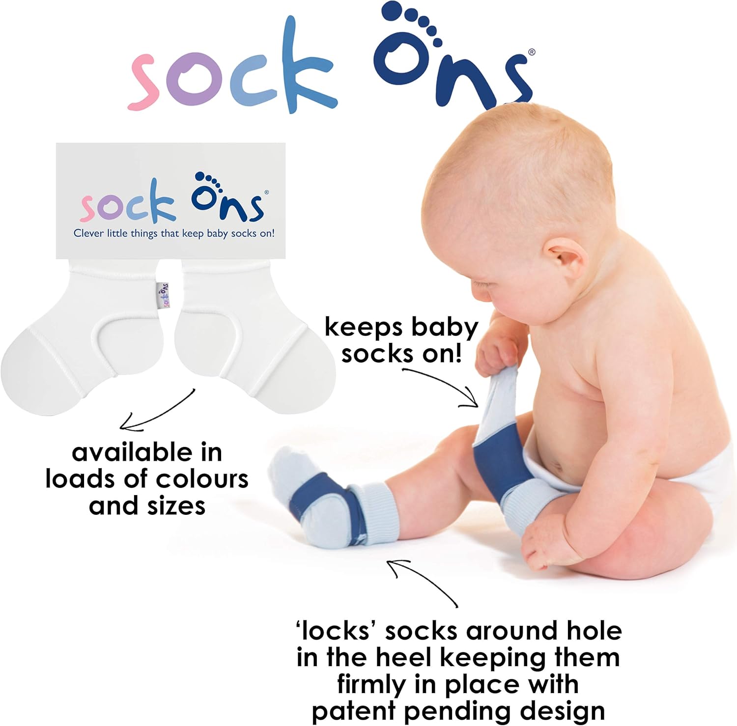 sock ons sockons clever little things baby socks small, white sock ons sockons clever little things baby socks small, white