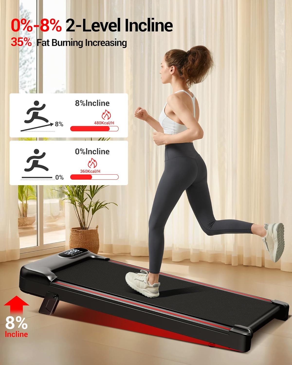 cursor fitness 8% incline compact walking pad treadmill,2.75hp quiet brushless max load 136kg walking pad, 3 in 1 under desk triple shock absorbing system for home and office cursor fitness 8% incline compact walking pad treadmill,2.75hp quiet brushless max load 136kg walking pad, 3 in 1 under desk triple shock absorbing system for home and office