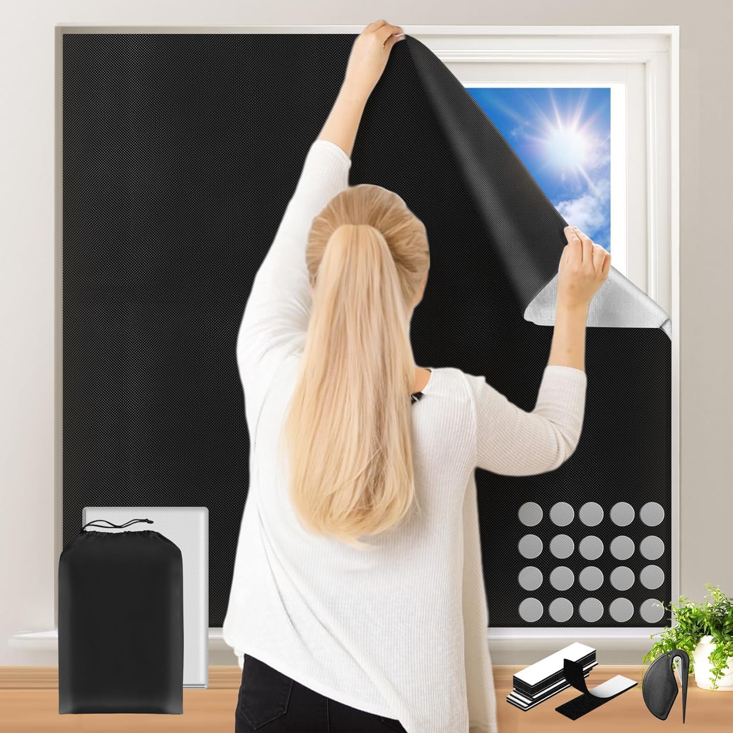 100% portable blackout blinds curtains, (300 x 145cm) blackout material temporary blackout blinds for baby nursery, bedroom, dorm room, or travel use easy to set up and take down 100% portable blackout blinds curtains, (300 x 145cm) blackout material temporary blackout blinds for baby nursery, bedroom, dorm room, or travel use easy to set up and take down