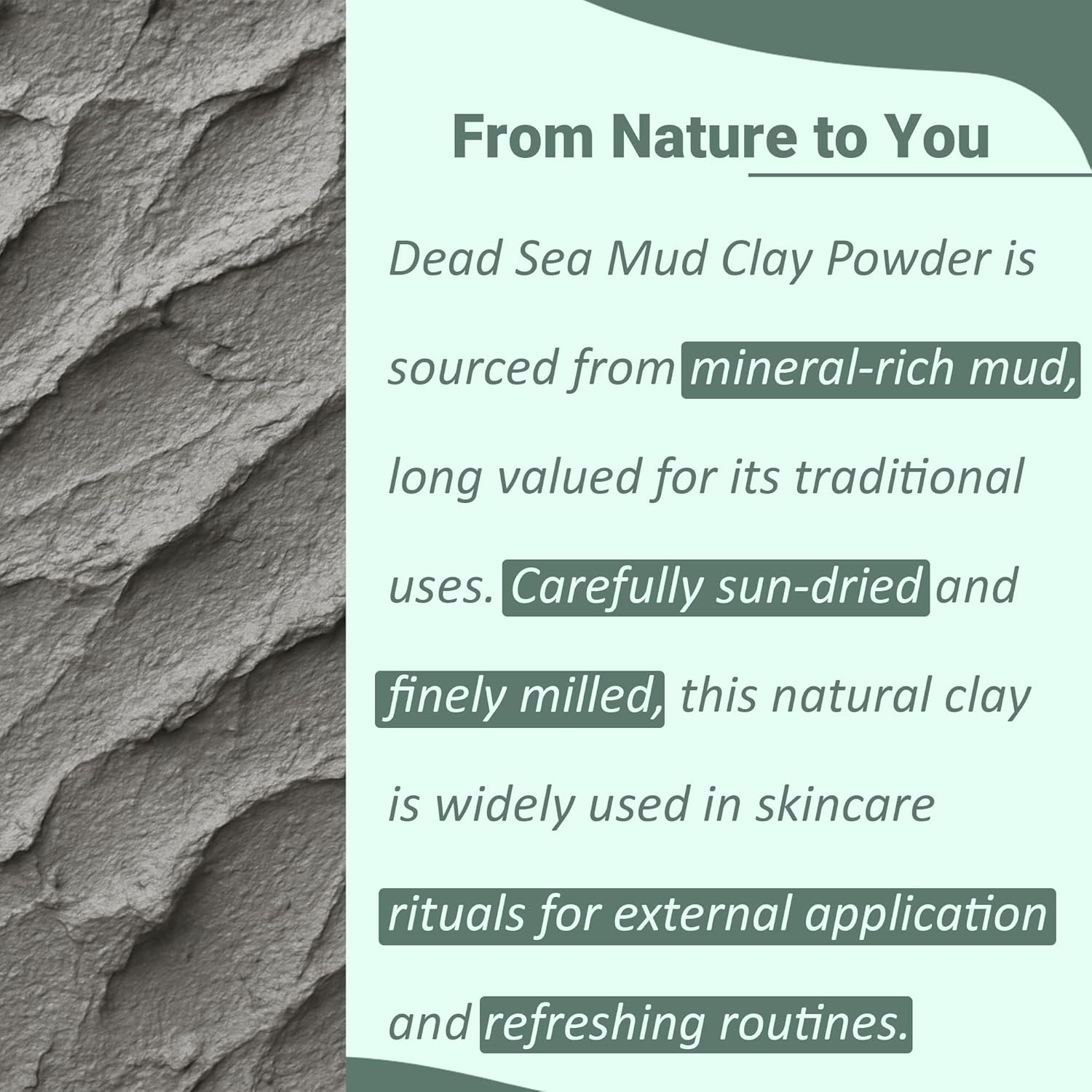dead sea mud powder by mi nature | 227g(8 oz)(0.5 lb) | 100% only dead sea mud powder | skin care | facial mask dead sea mud powder by mi nature | 227g(8 oz)(0.5 lb) | 100% only dead sea mud powder | skin care | facial mask
