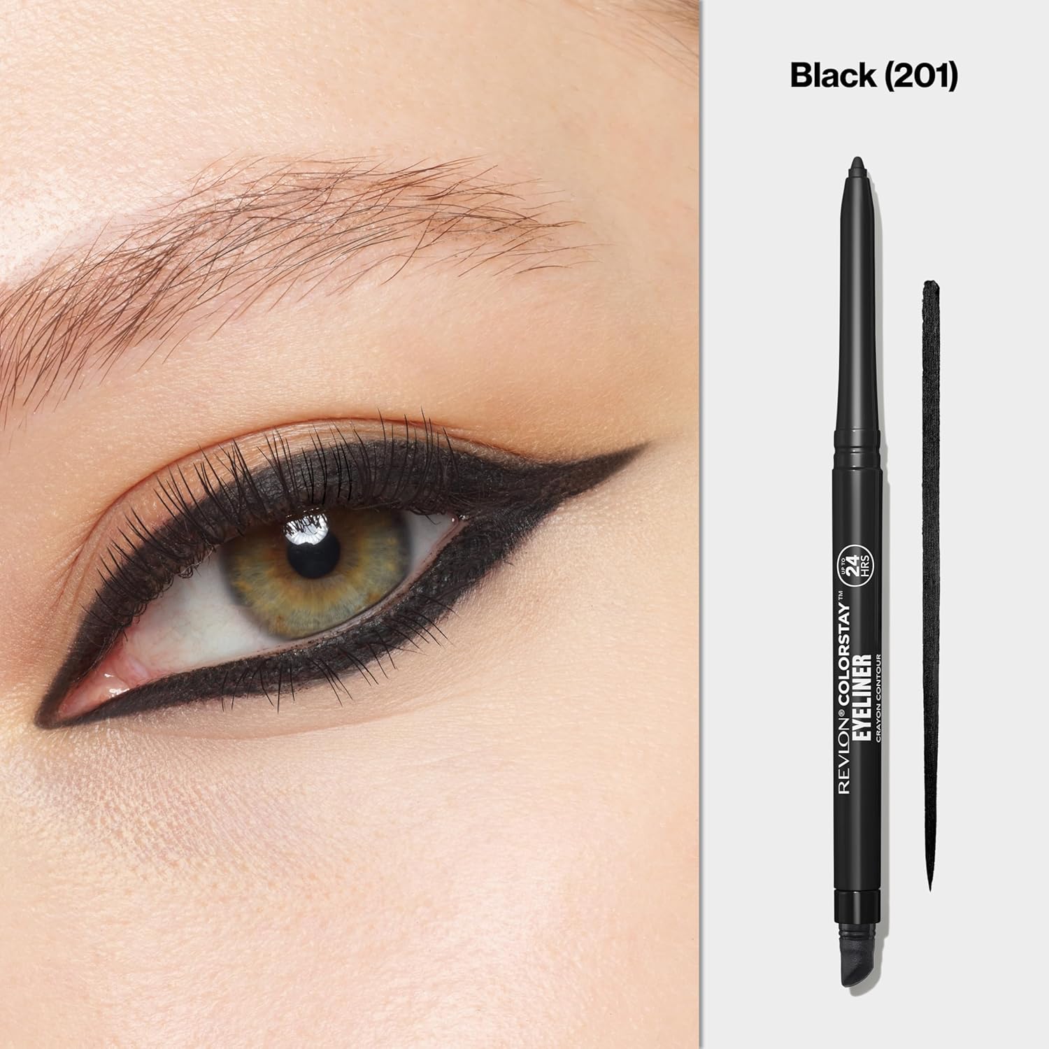revlon pencil eyeliner, colorstay eye makeup with built in sharpener, waterproof, smudge proof, longwearing with ultra fine tip, 201 black, 2 pack revlon pencil eyeliner, colorstay eye makeup with built in sharpener, waterproof, smudge proof, longwearing with ultra fine tip, 201 black, 2 pack