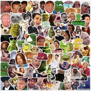 viynran meme stickers, 100pcs vinyl stickers for laptop, skateboard, water bottles, hydro flasks, computer, phone, guitar, funny vine meme stickers for adult