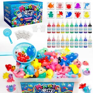 kiditos magic water elf toy kit–squishies for kids, 20 gels & 10 molds, magic gel water pets sensory toy, fun diy craft kit，party favors, birthday & xmas gifts for kids ages 3+