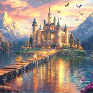 yunlus jigsaw puzzles for adults 1000 pieces impossible hard difficult challenging puzzles for adults 1000pc puzzle castle sunset jigsaw puzzle 1000 pieces 28 x 20 inch
