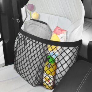 car front seat organizer net, automotive storage mesh pocket for passenger and back seat, handbag holder (single layer)