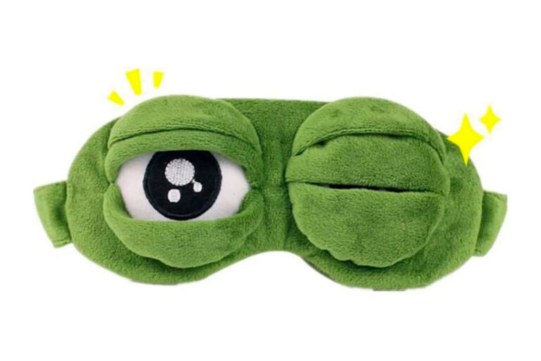 maonativey cute green cartoon frog eye mask (photo a)